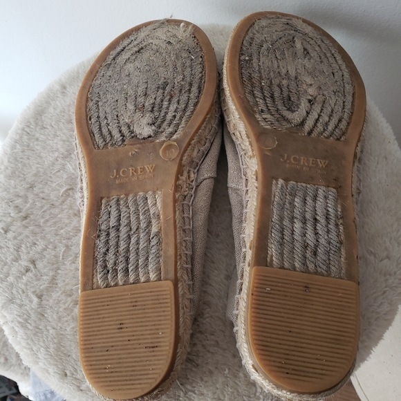 J. Crew Canvas Espadrilles Flats Made In Spain Natural 10 Jute - Picture 10 of 10